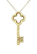 captivating teeny-tiny yellow gold open clover flower charm teens necklace